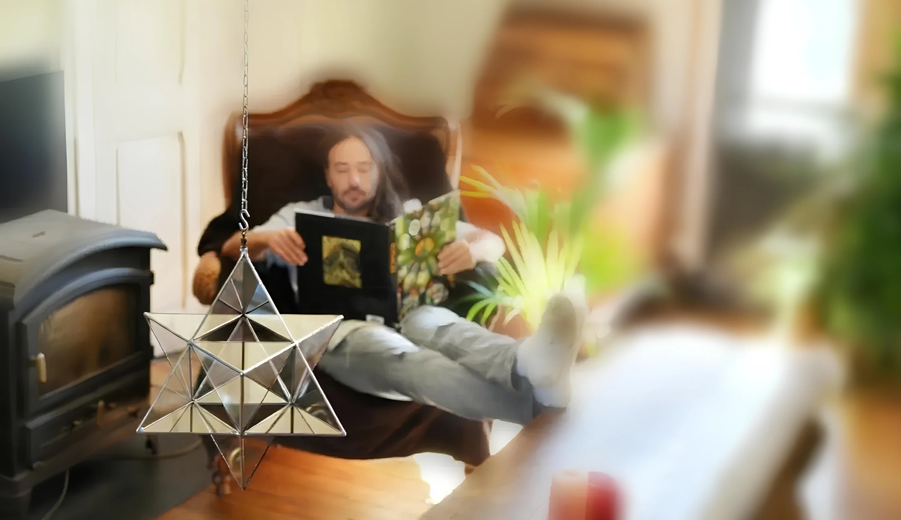 Merkabah hanging in the living room, over the reading