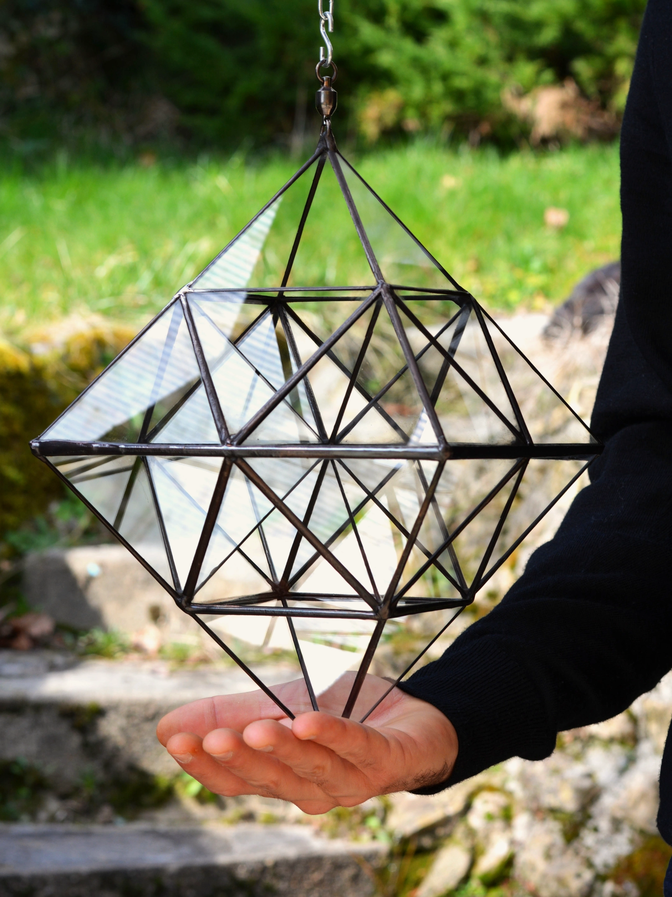 Fractal octahedron held in the hand