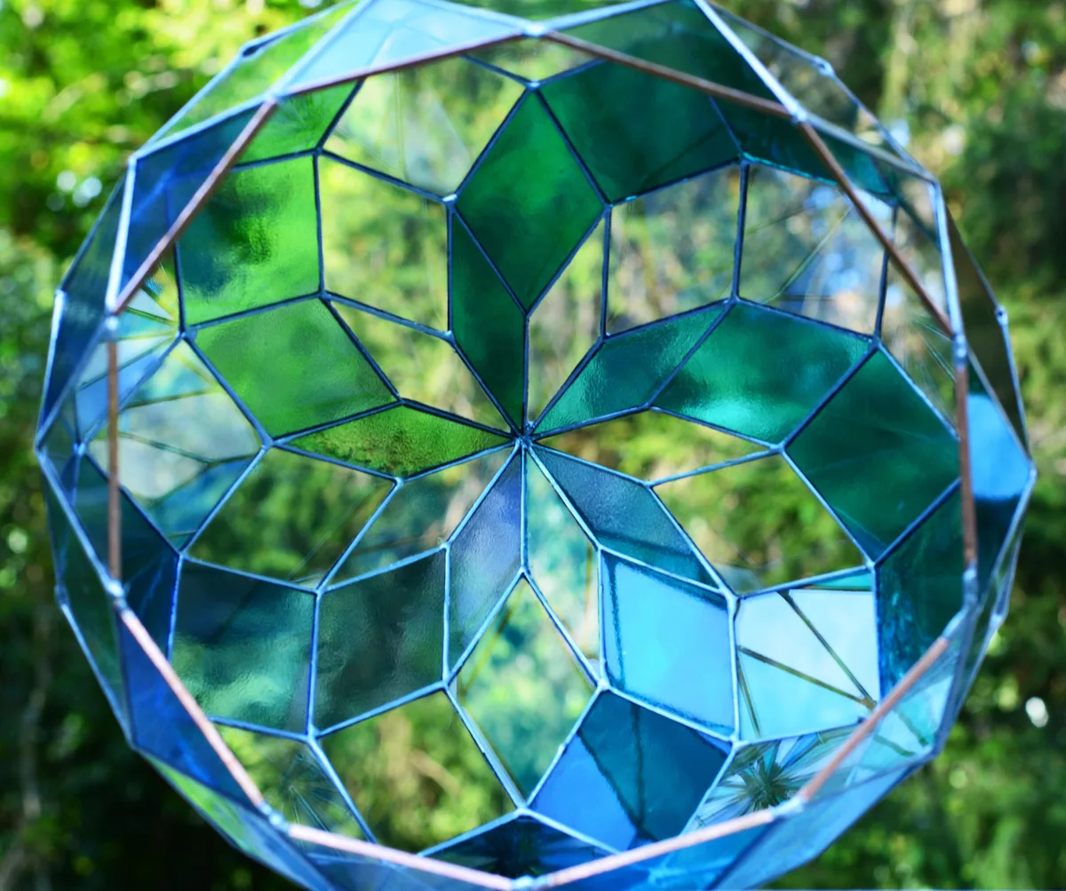Détail mandala bleu et vert